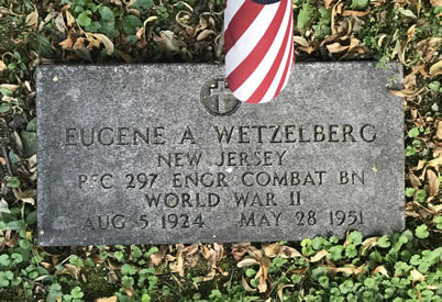Eugene A. Wetzelberg Grave Marker